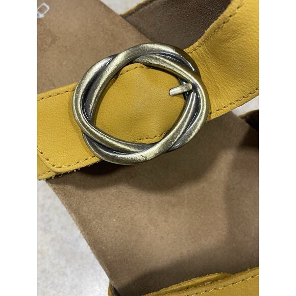 Dansko Susie Yellow Milled Nubuck Cork Wedge Slide Sandal Women 9/EU 40-ADJ Mule - Picture 9 of 11